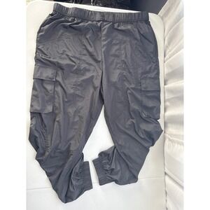 Fabletics Black Parachute Cargo Pants XXL 1X Women Plus Size Joggers PT2356950‎